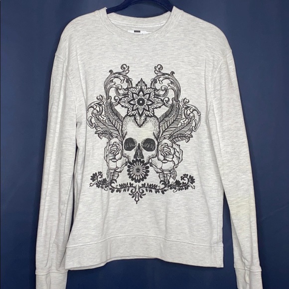 Topman Other - Topman Frost Gray Baroque Skull sweatshirt